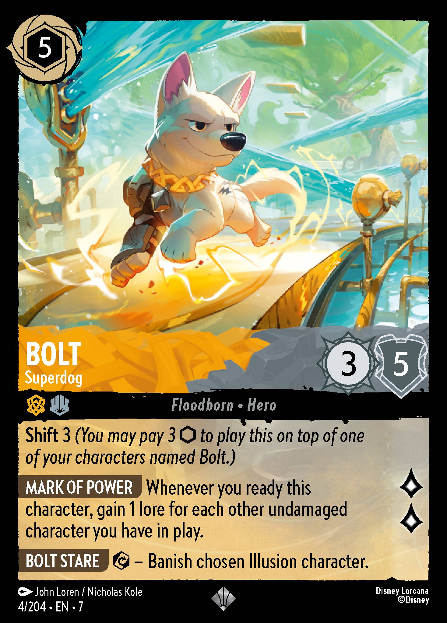 Bolt - Superdog - Super Rare Lorcana Card