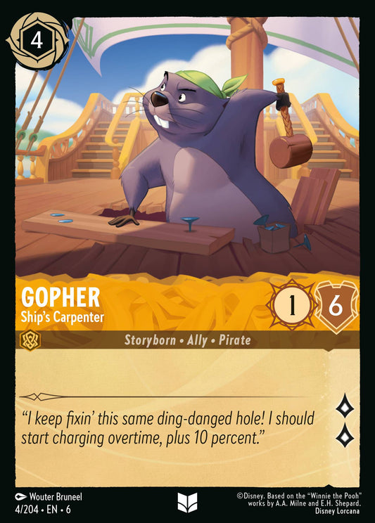 Gopher - Ship's Carpenter - Uncommon Lorcana Card