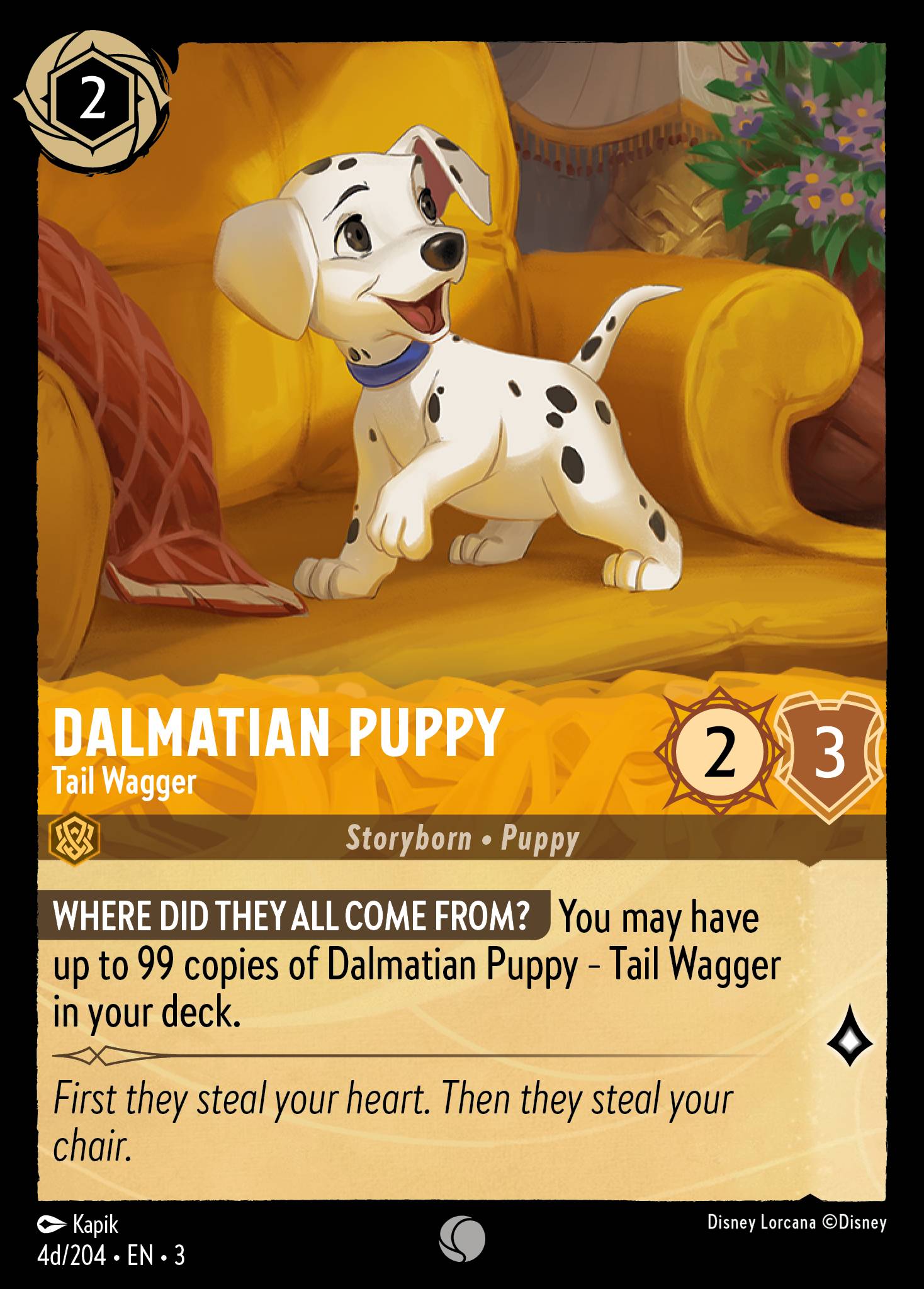 Dalmatian Puppy - Tail Wagger (4d/204) - Common Lorcana Card