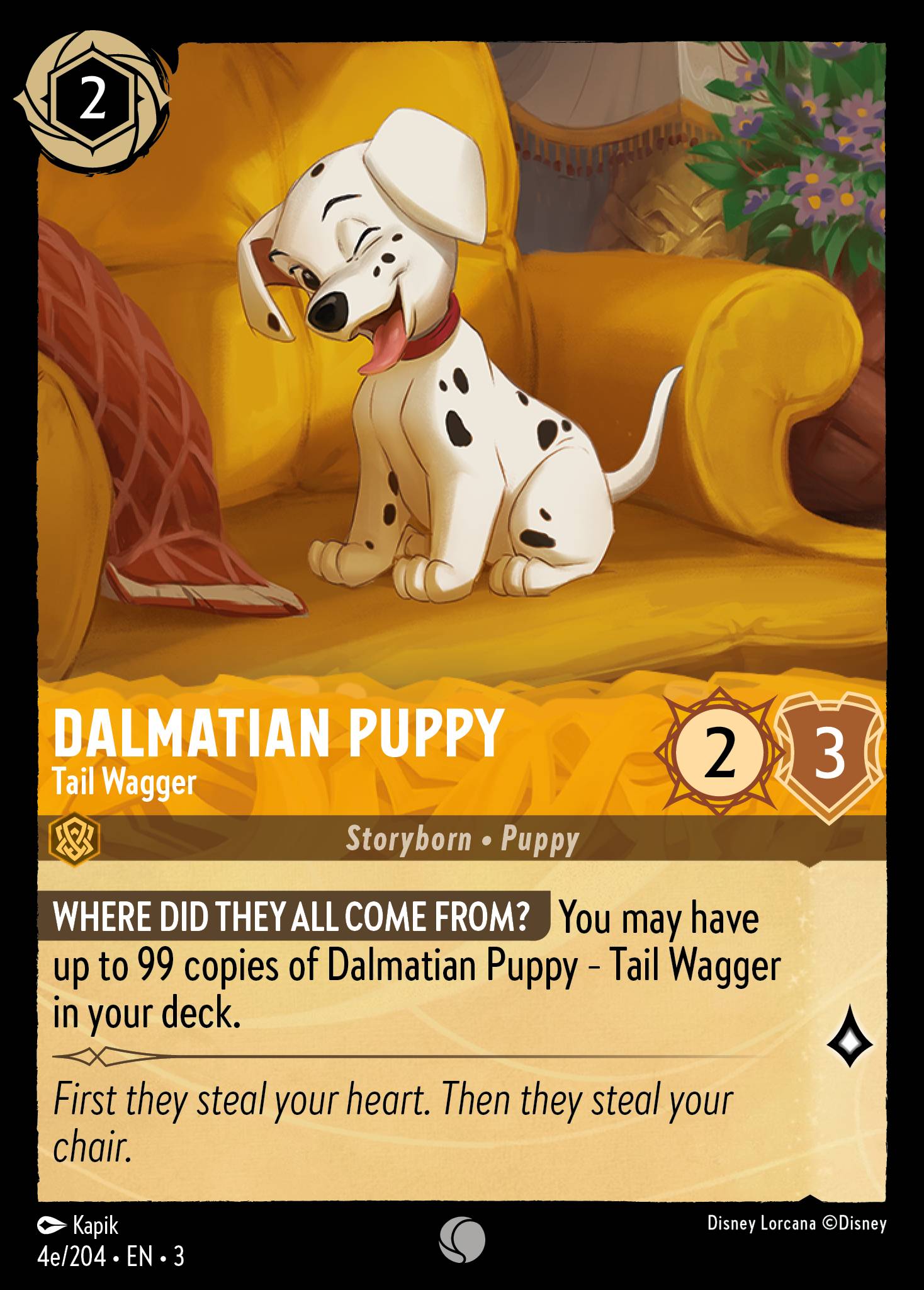Dalmatian Puppy - Tail Wagger (4e/204) - Common Lorcana Card
