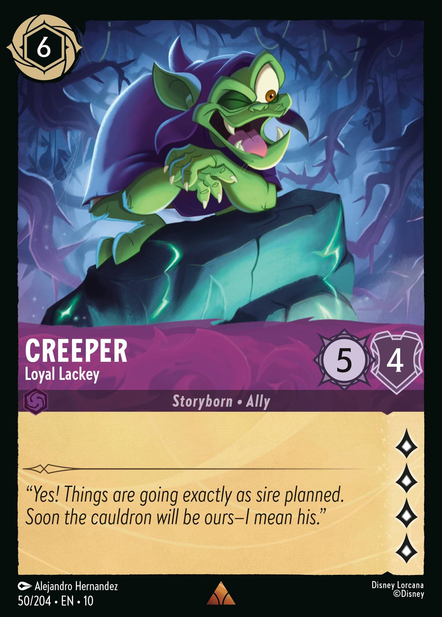 Creeper - Loyal Lackey - Rare Lorcana Card