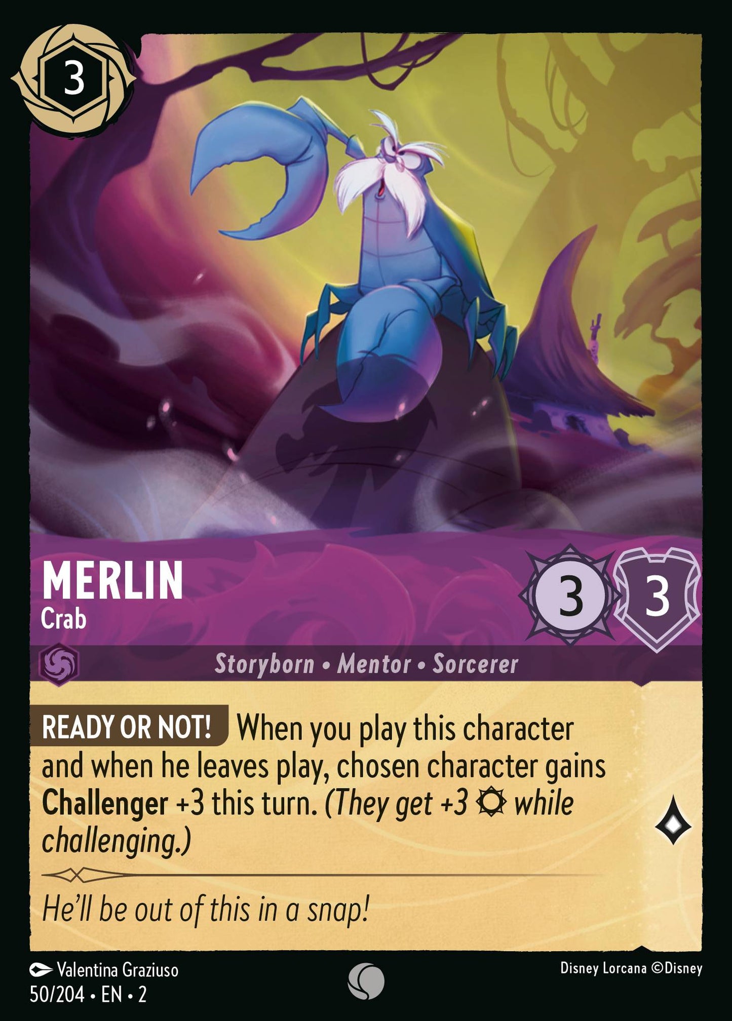 Merlin - Crab - Common Lorcana Card