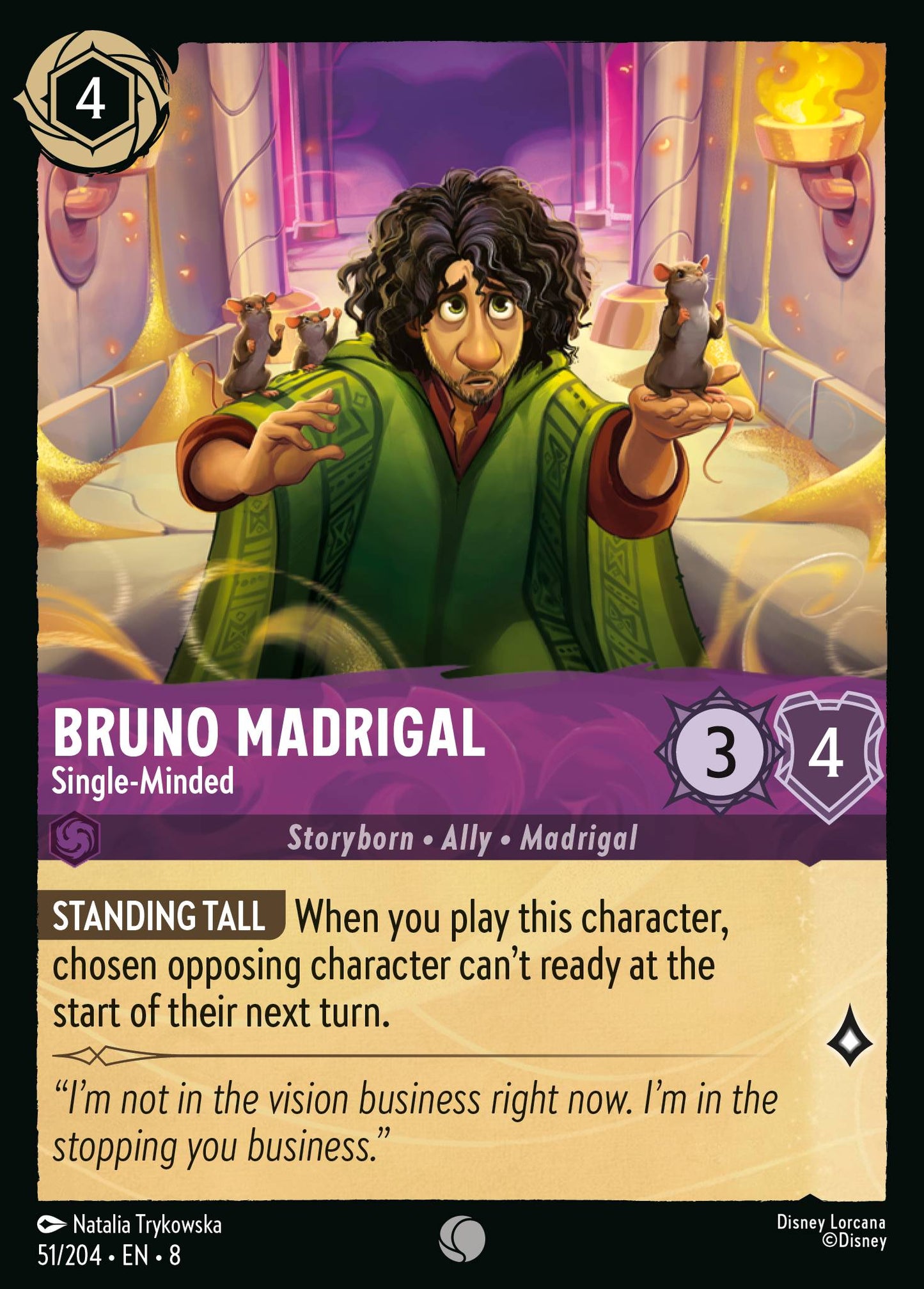 Bruno Madrigal - Single-Minded - Common Lorcana Card