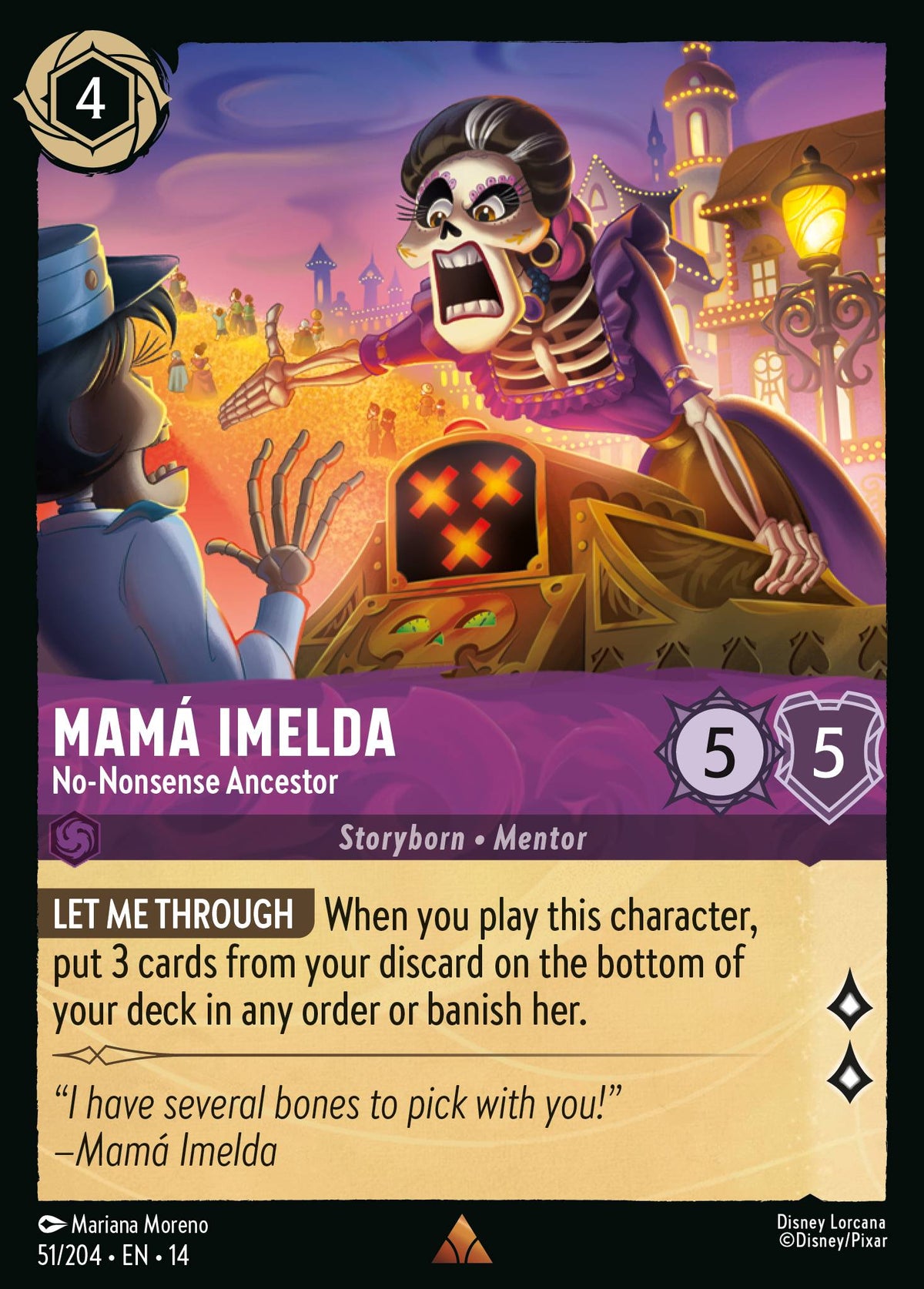 Mamá Imelda - No-Nonsense Ancestor - Rare Lorcana Card