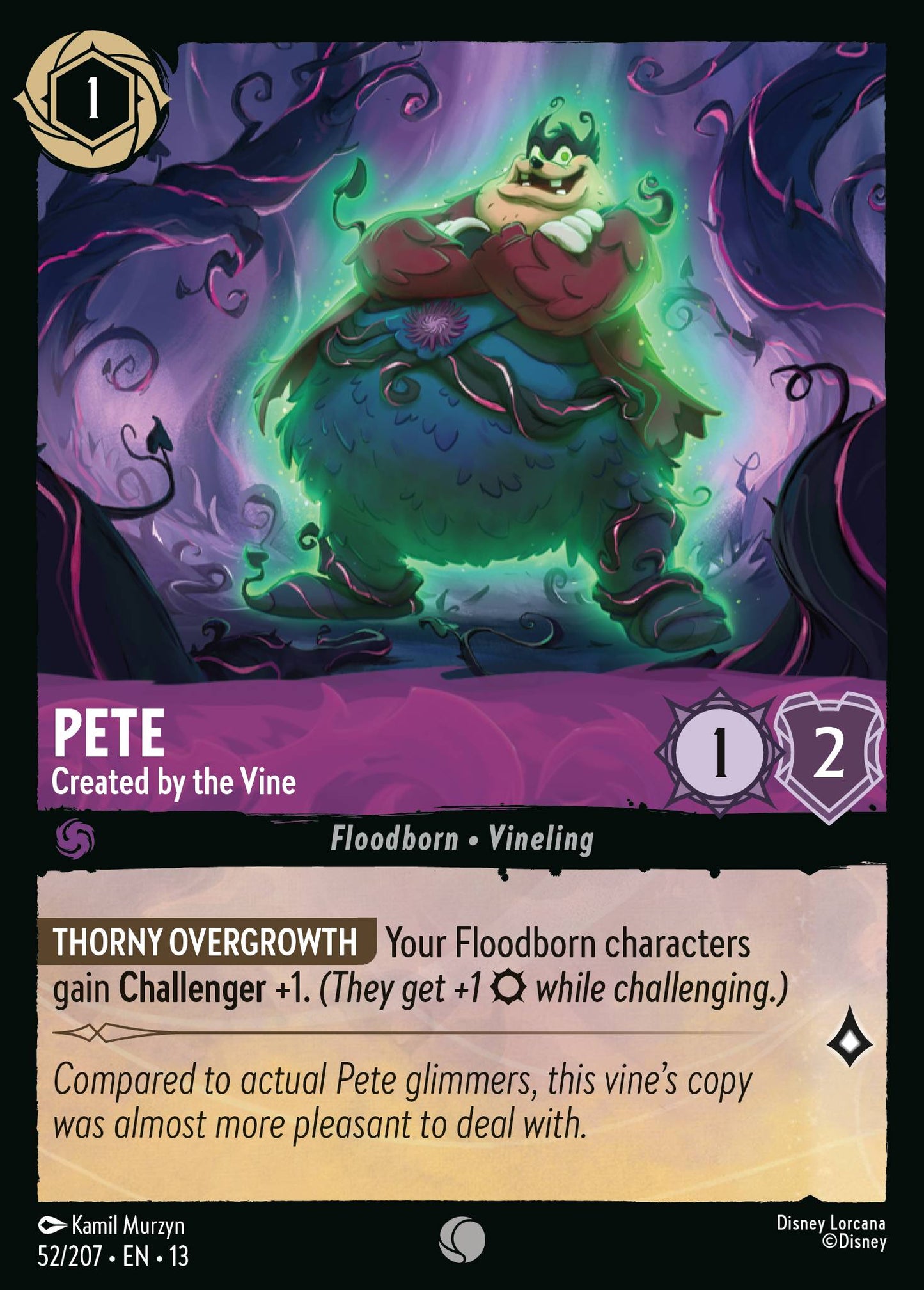 Pete - Created by the Vine - Common Lorcana Card