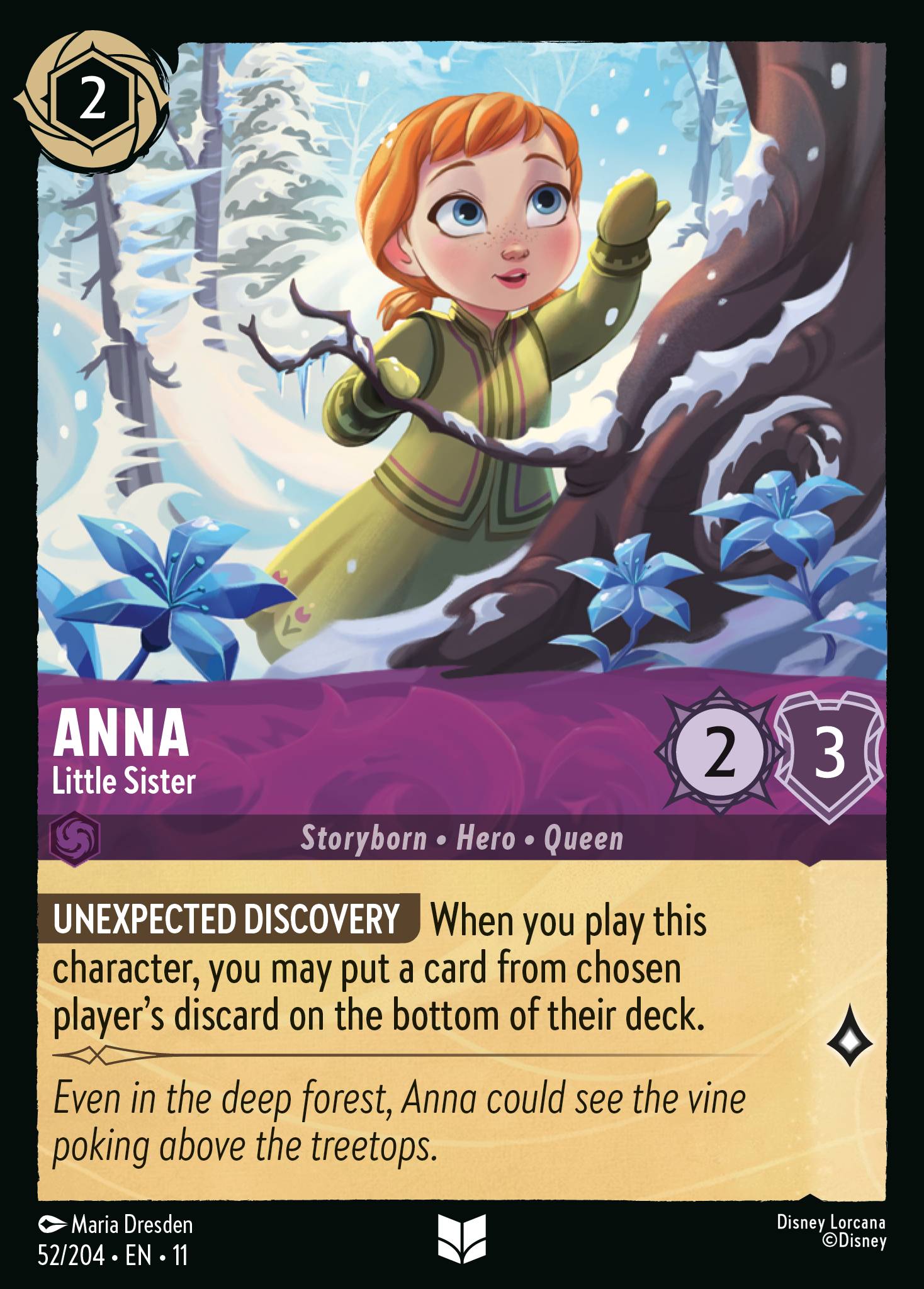 Anna - Little Sister - Uncommon Lorcana Card