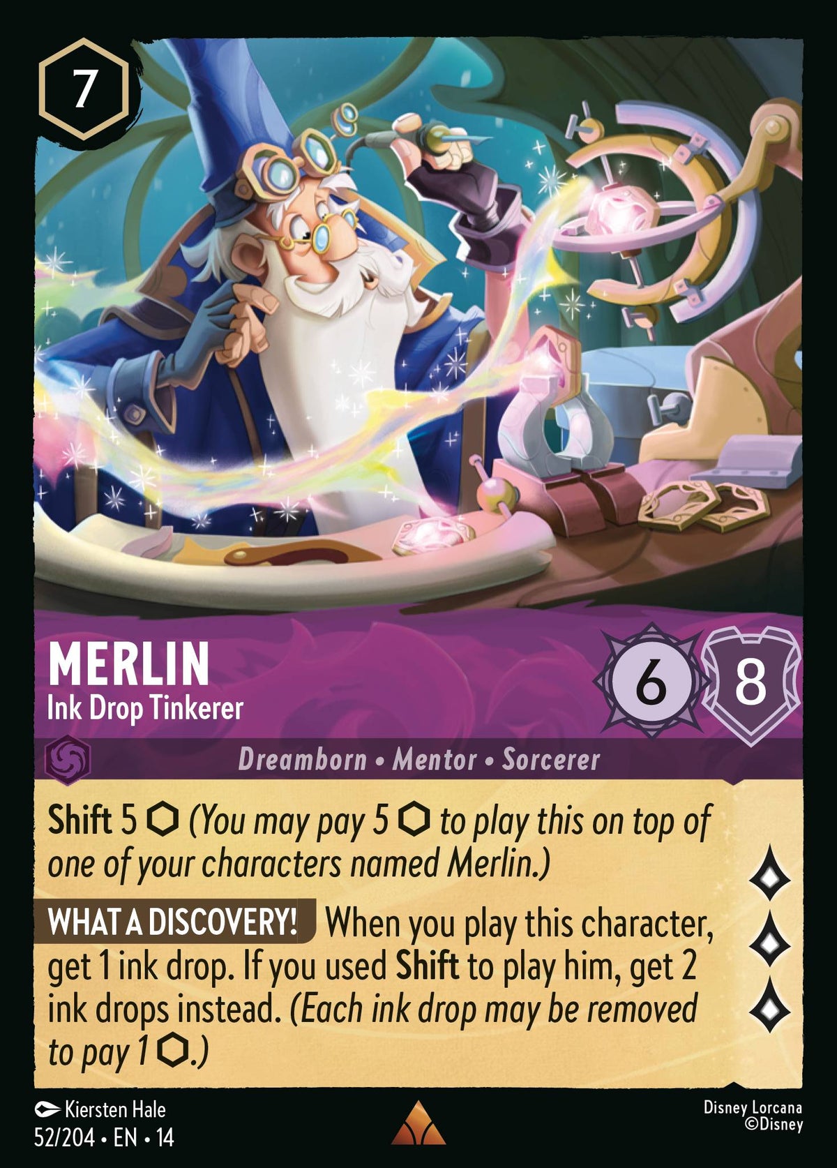 Merlin - Ink Drop Tinkerer - Rare Lorcana Card