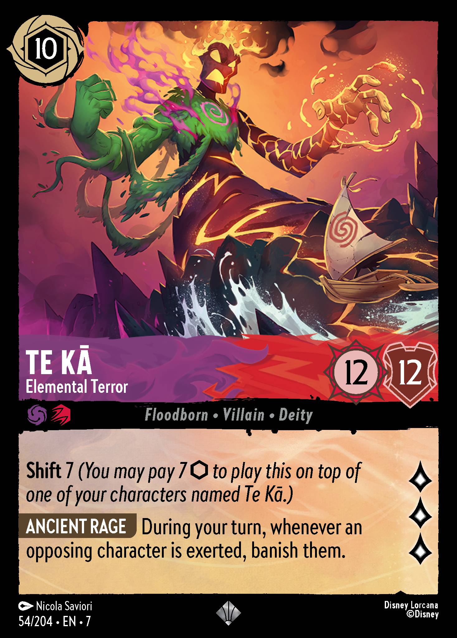 Te Ka - Elemental Terror - Disney Lorcana Card