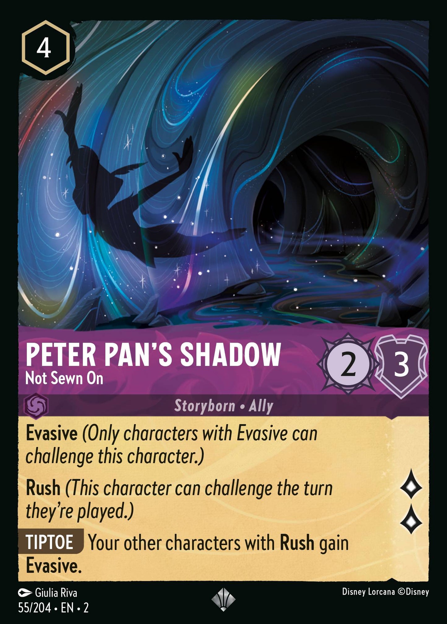 Peter Pan's Shadow - Not Sewn On - Super Rare Lorcana Card