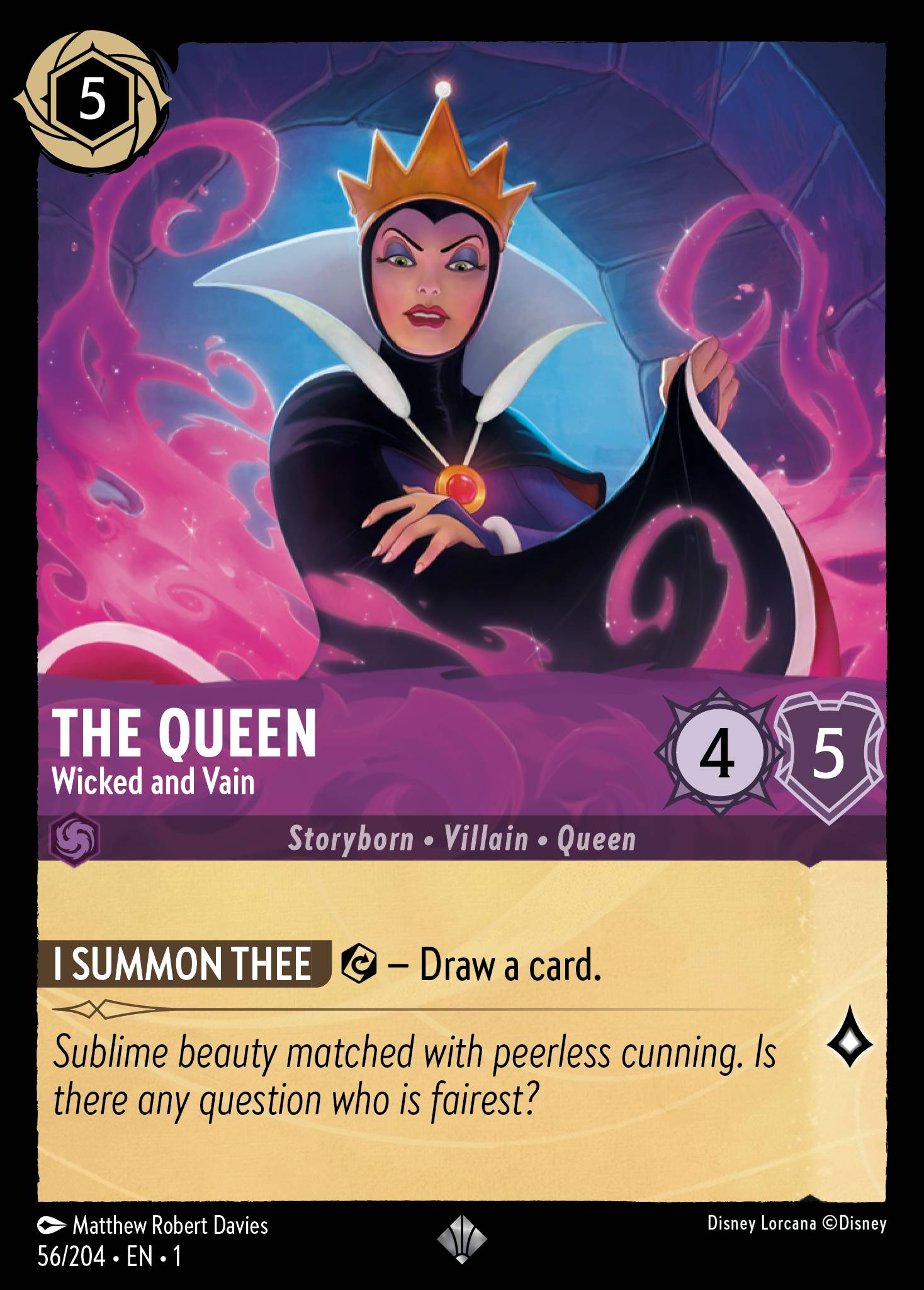 The Queen - Wicked and Vain - Super Rare Lorcana Card
