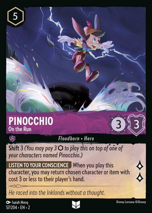 Pinocchio - On the Run - Uncommon Lorcana Card