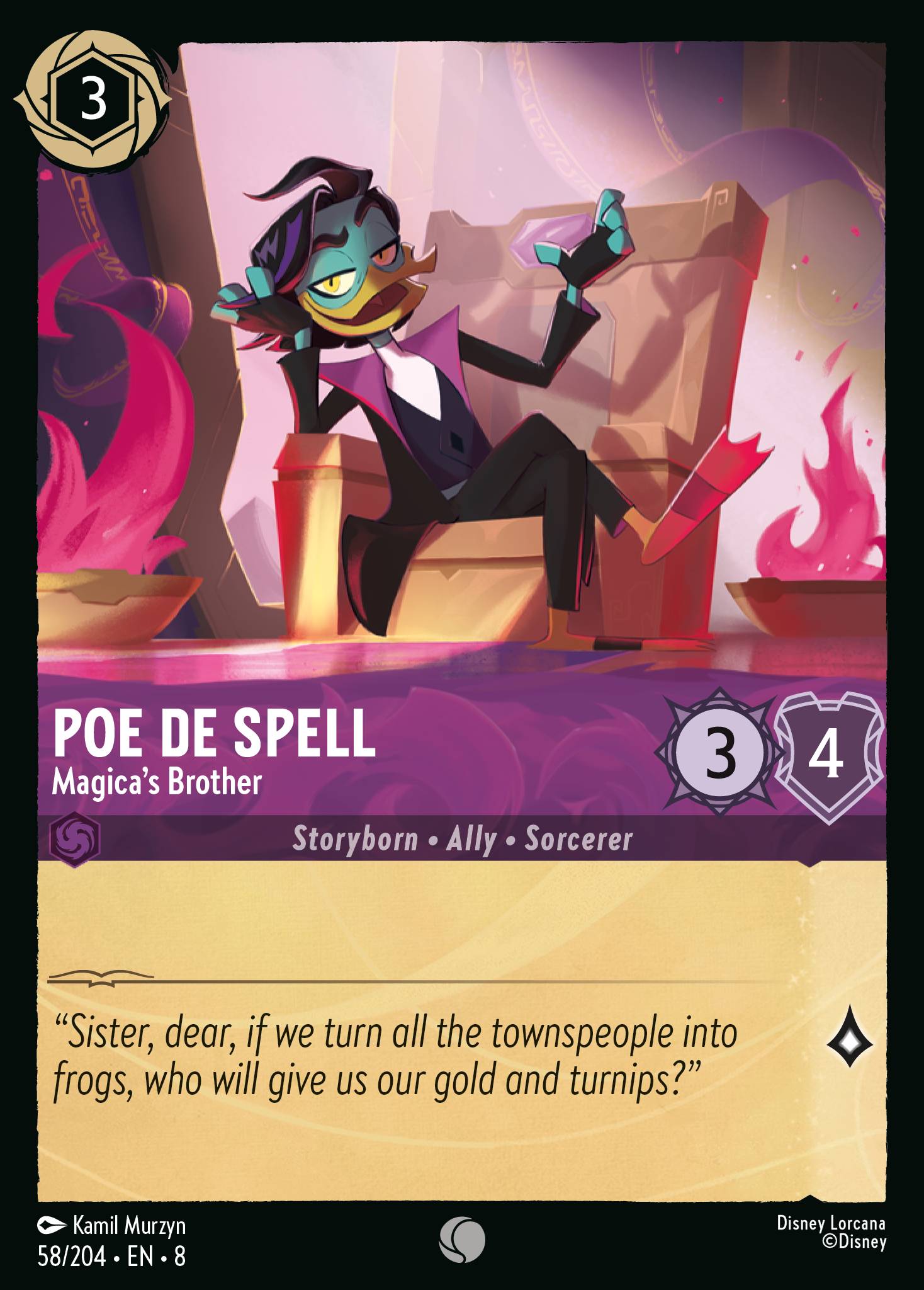 Poe De Spell - Magica's Brother - Common Lorcana Card