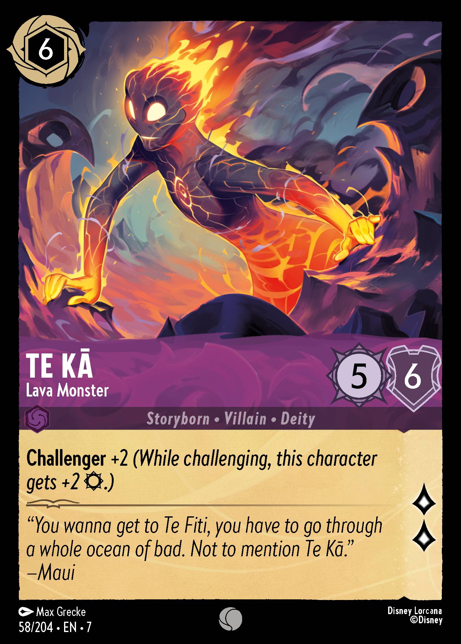 Te Ka - Lava Monster - Disney Lorcana Card