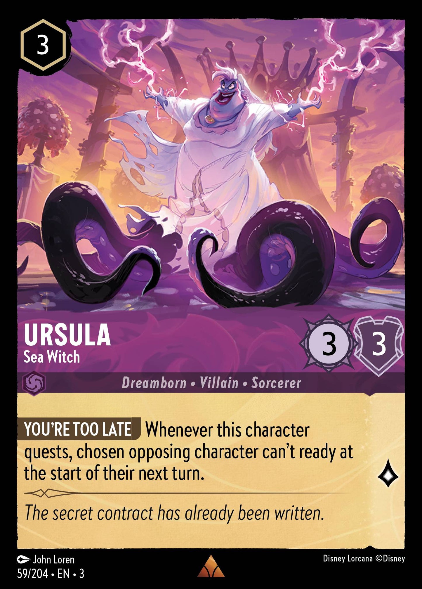 Ursula - Sea Witch - Rare Lorcana Card