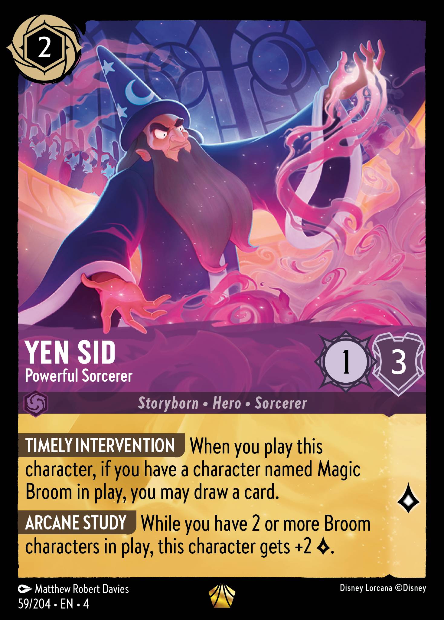 Yen Sid - Powerful Sorcerer - Legendary Lorcana Card