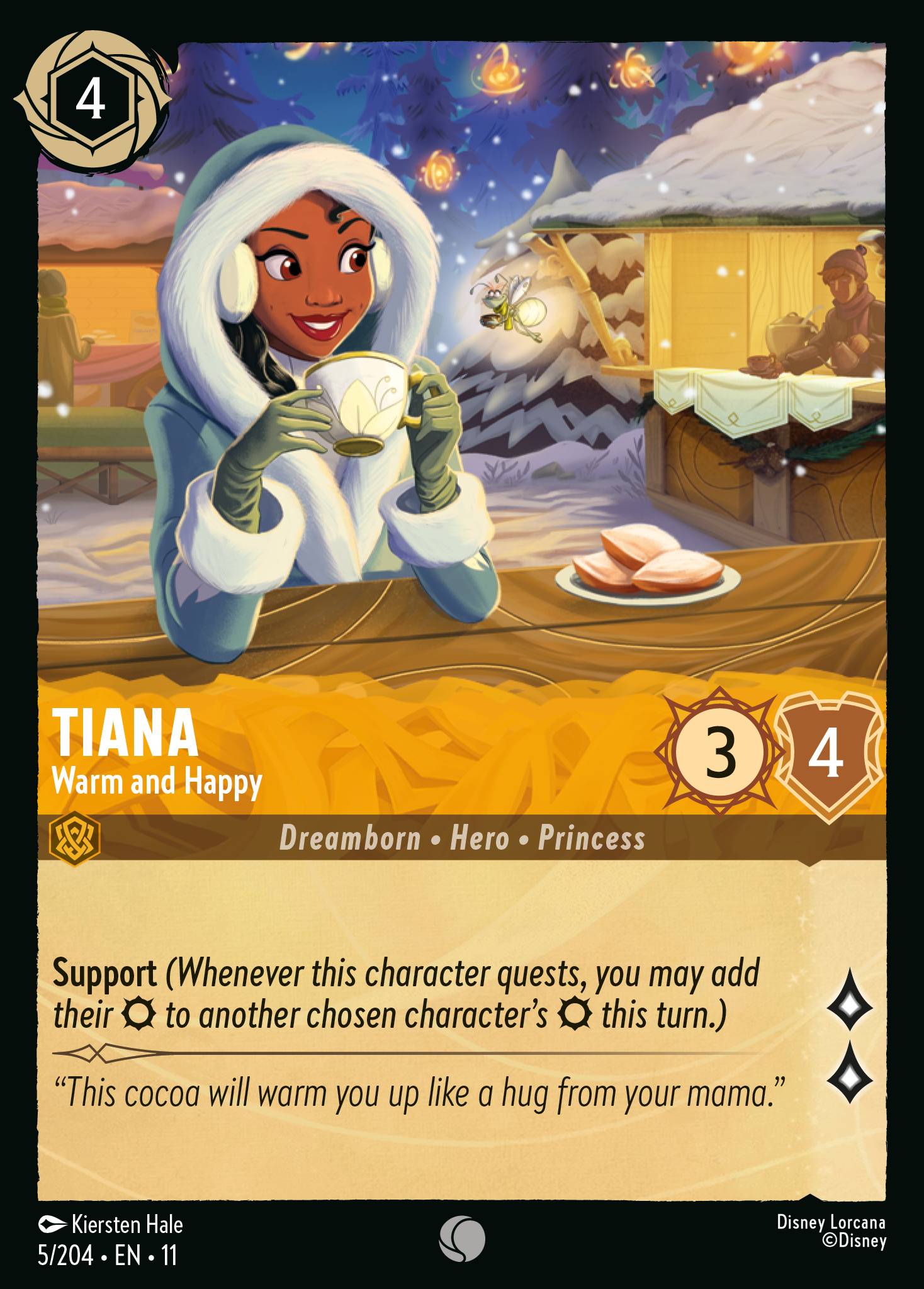 Tiana - Warm and Happy - Common Lorcana Card