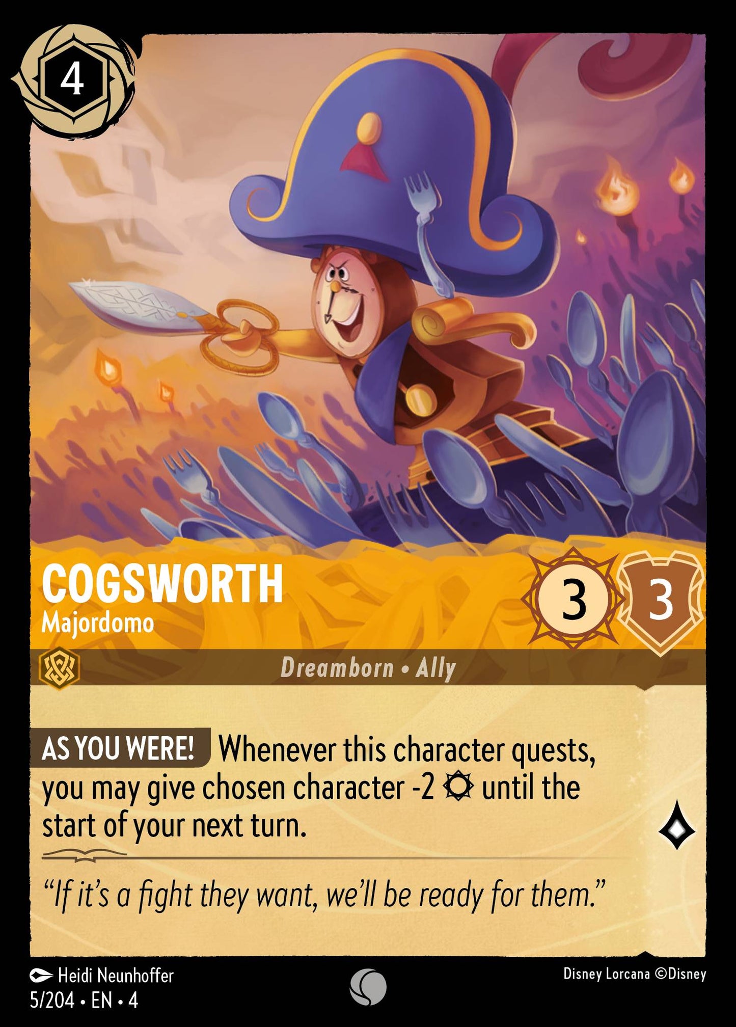 Cogsworth - Majordomo - Common Lorcana Card