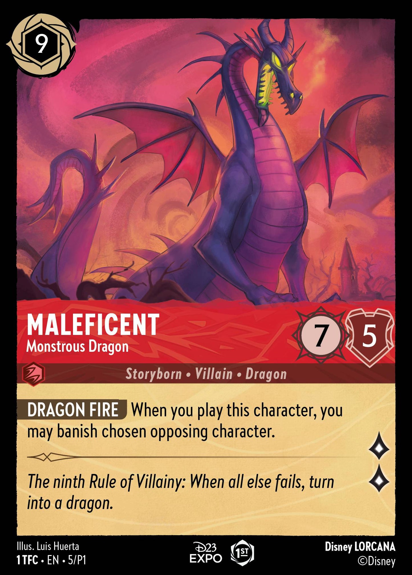 Maleficent - Monstrous Dragon - Disney Lorcana Promo Cards - Holofoil