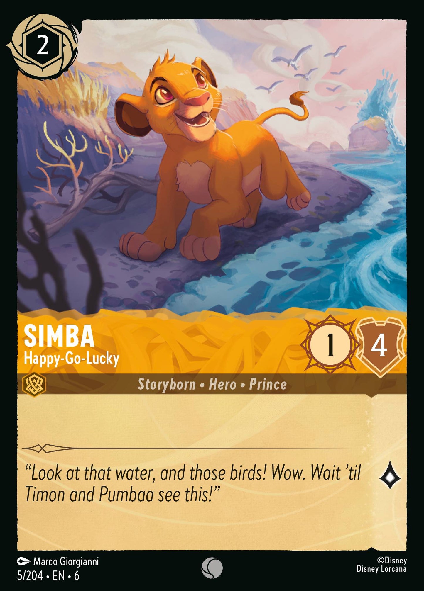 Simba - Happy-Go-Lucky - Common Lorcana Card