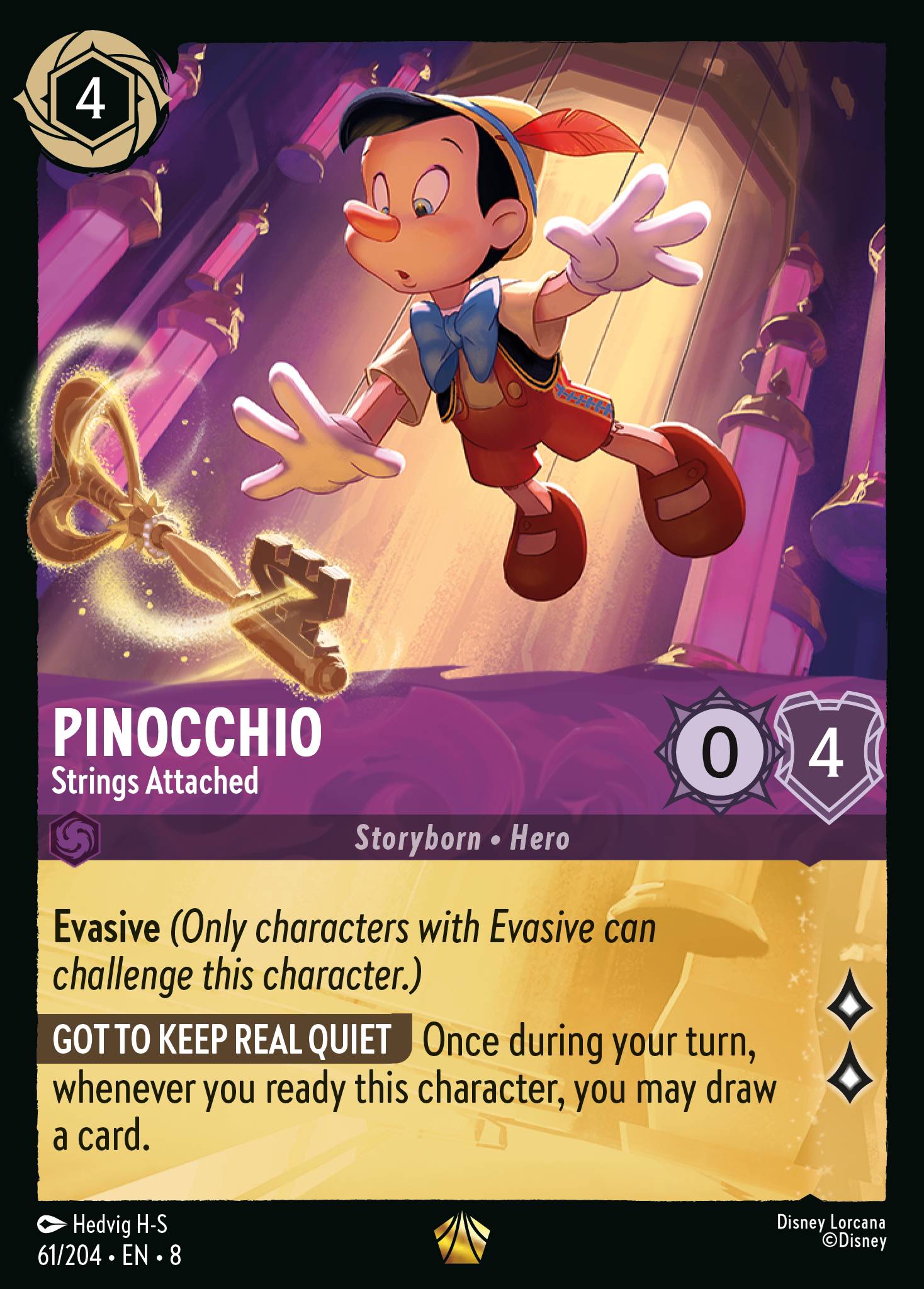 Pinocchio - Strings Attached - Legendary Lorcana Card