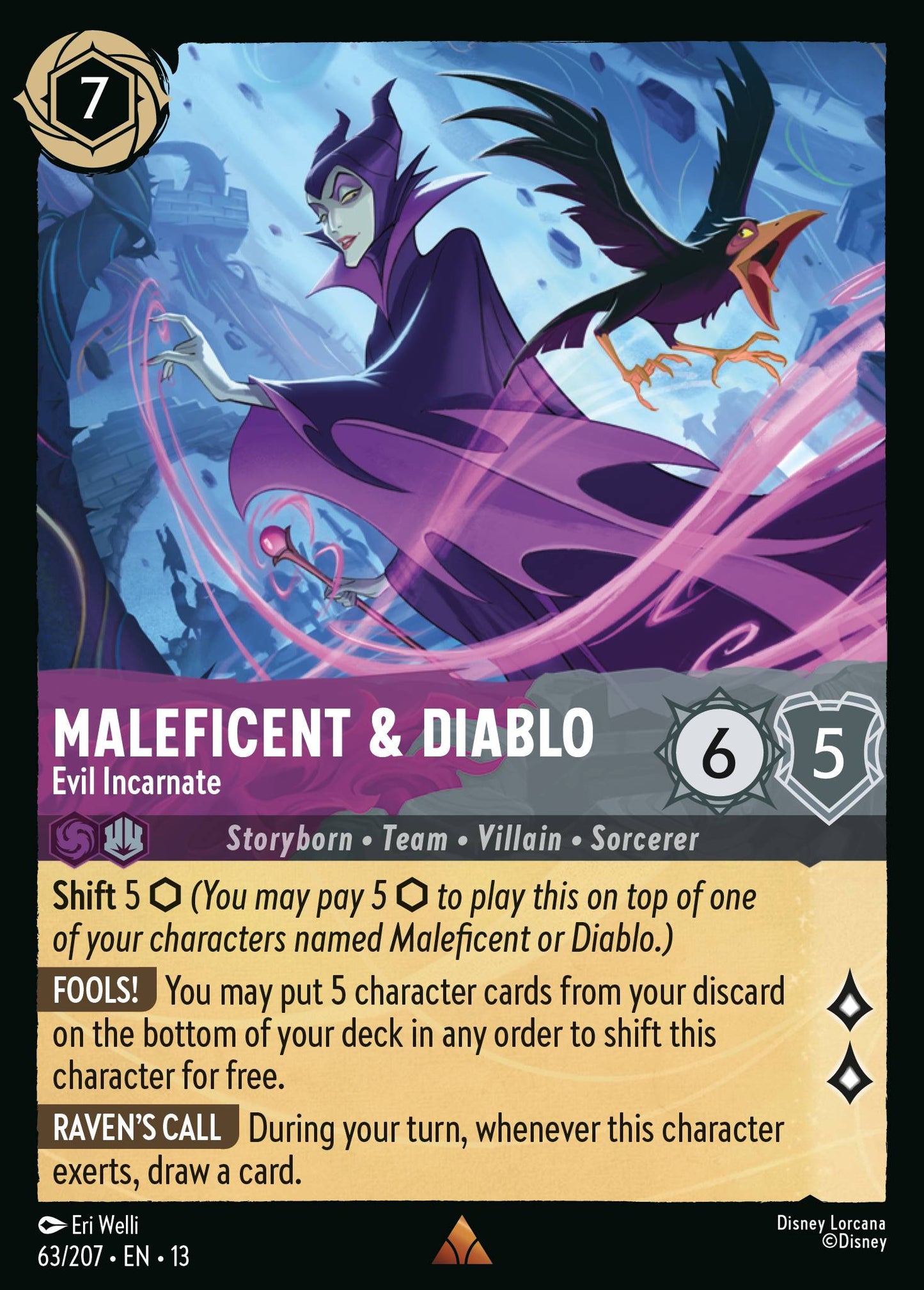 Maleficent & Diablo - Evil Incarnate - Rare Lorcana Card