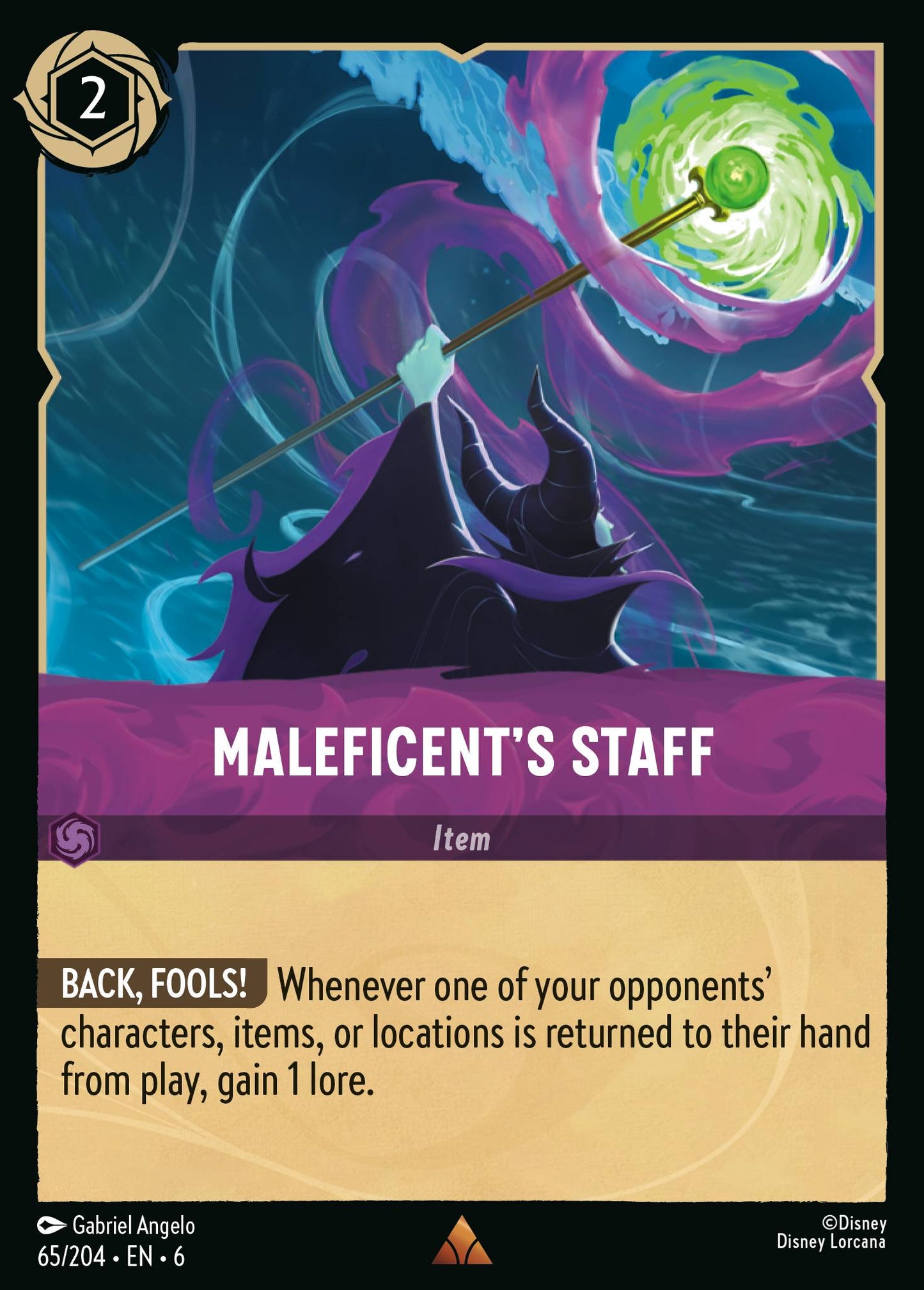 Maleficent's Staff - Rare Lorcana Card