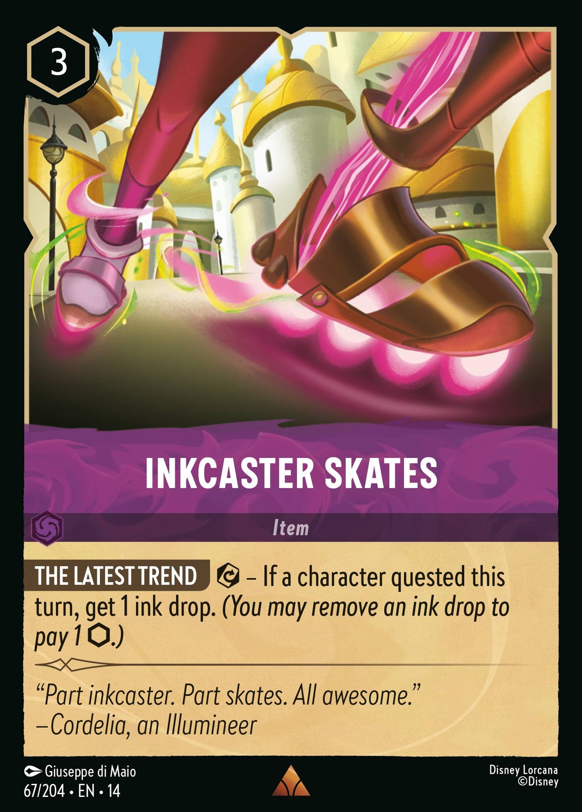 Inkcaster Skates - Rare Lorcana Card