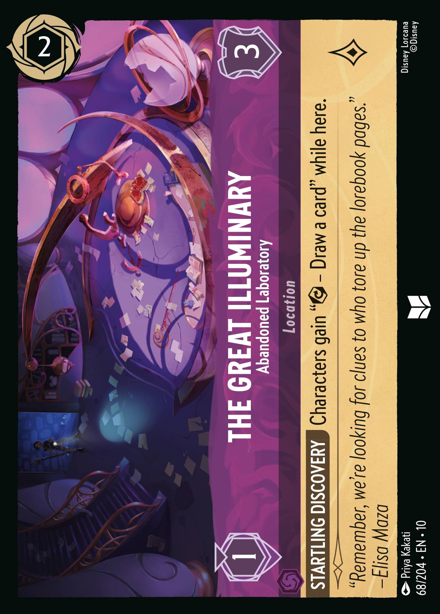 The Great Illuminary - Abandoned Laboratory - Disney Lorcana Card