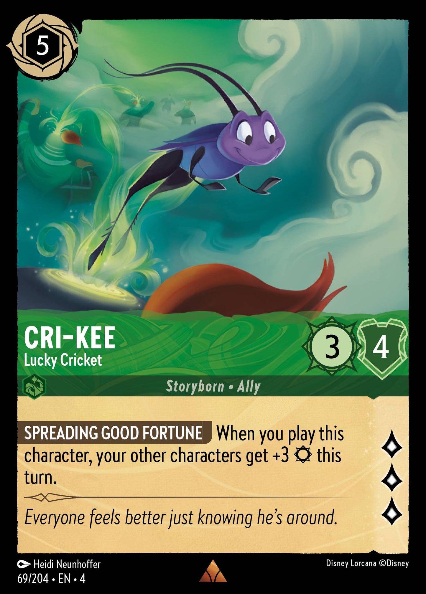 Cri-Kee - Lucky Cricket - Rare Lorcana Card