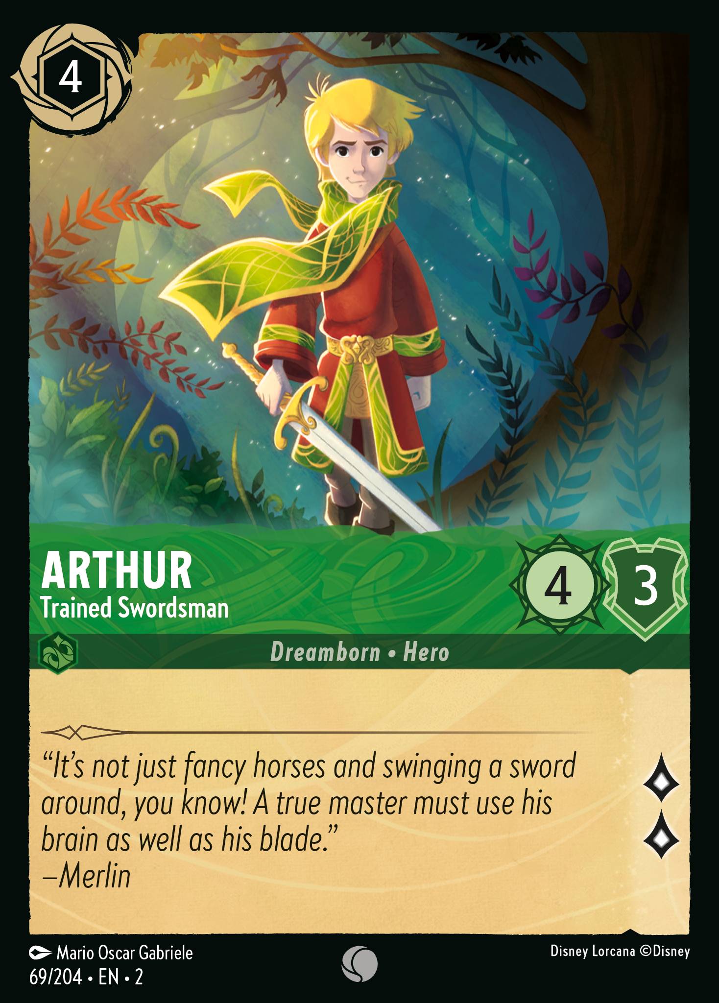 Arthur - Trained Swordsman - Common Lorcana Card