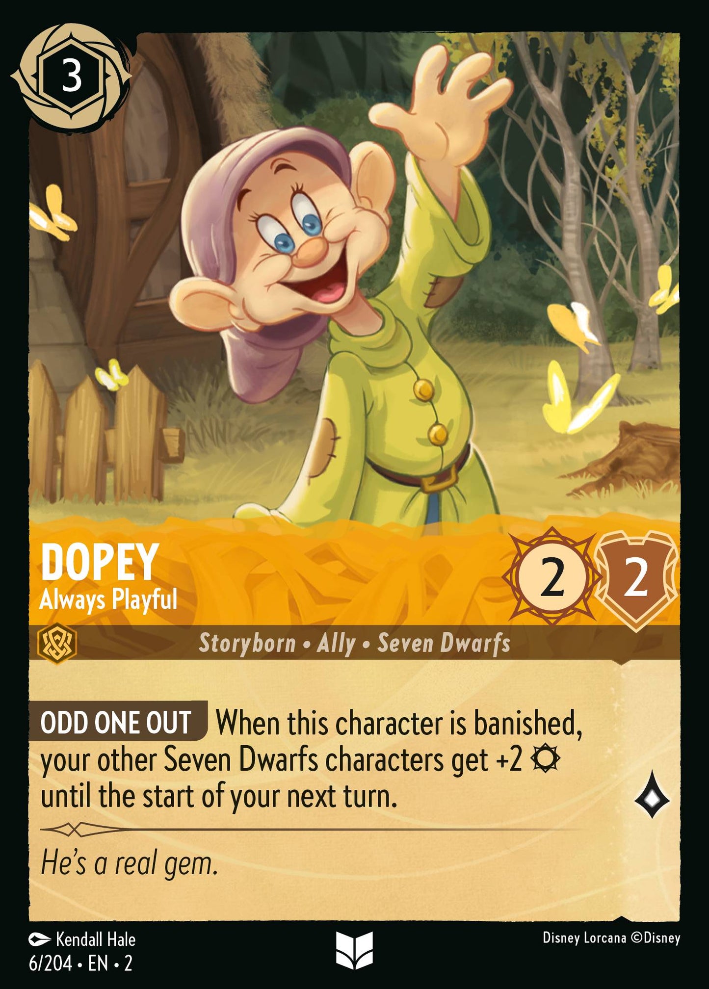 Dopey - Always Playful - Uncommon Lorcana Card