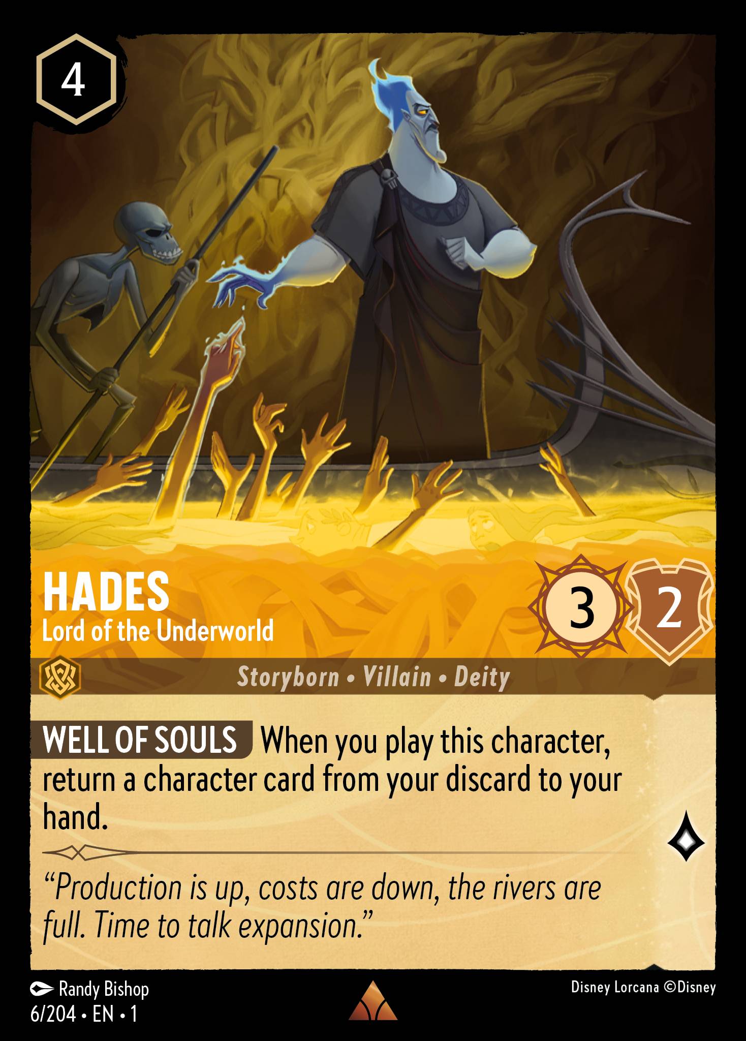 Hades - Lord of the Underworld - Rare Lorcana Card