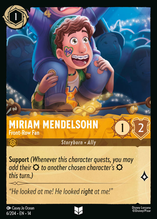 Miriam Mendelsohn - Front-Row Fan - Uncommon Lorcana Card
