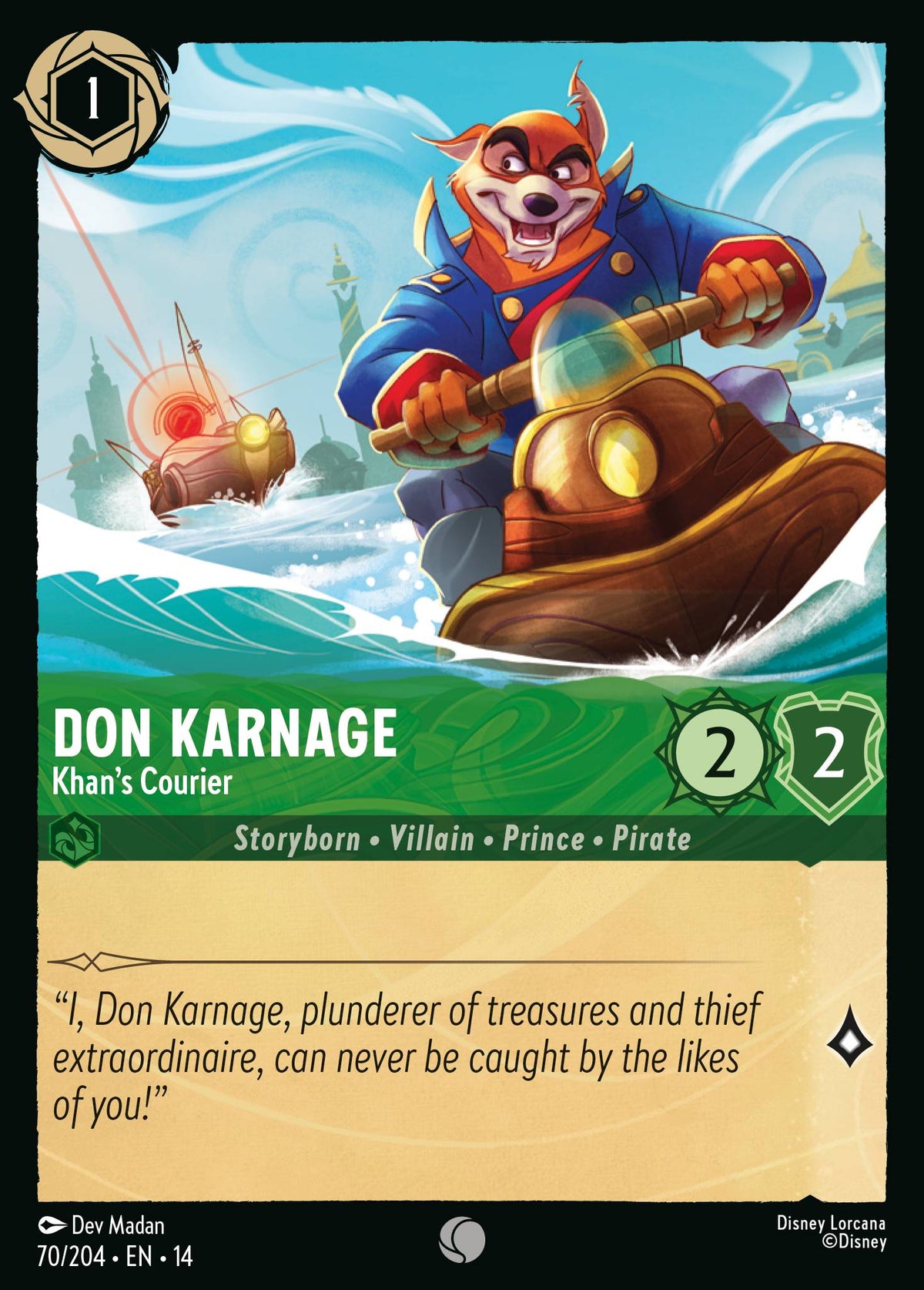 Don Karnage - Khan's Courier - Common Lorcana Card
