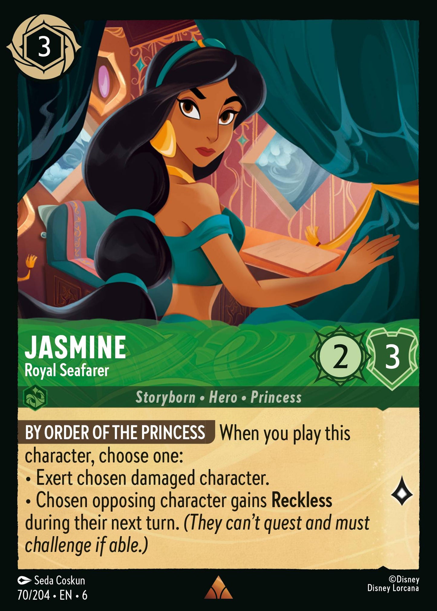 Jasmine - Royal Seafarer - Rare Lorcana Card