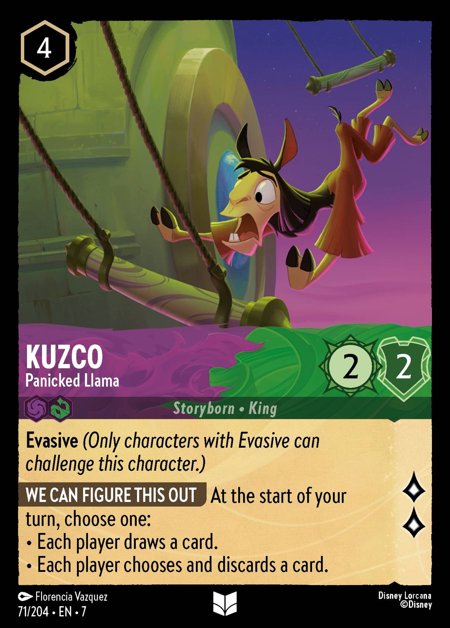 Kuzco - Panicked Llama - Uncommon Lorcana Card