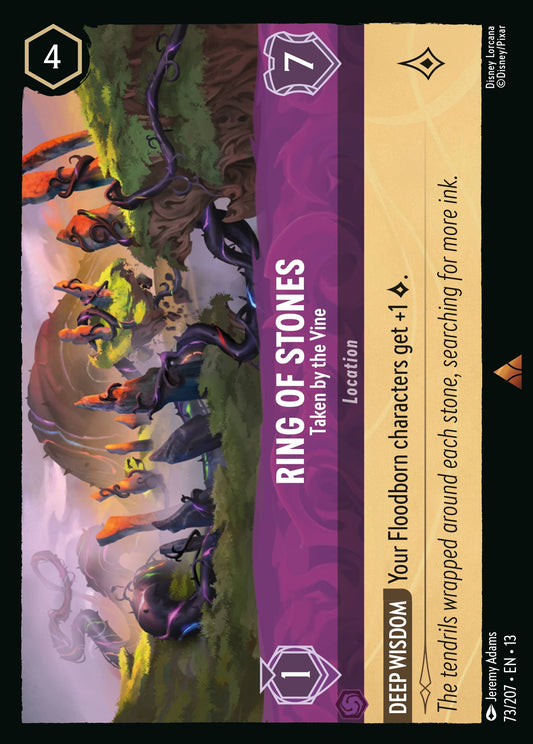 Ring of Stones - Taken by the Vine - Rare Lorcana Card