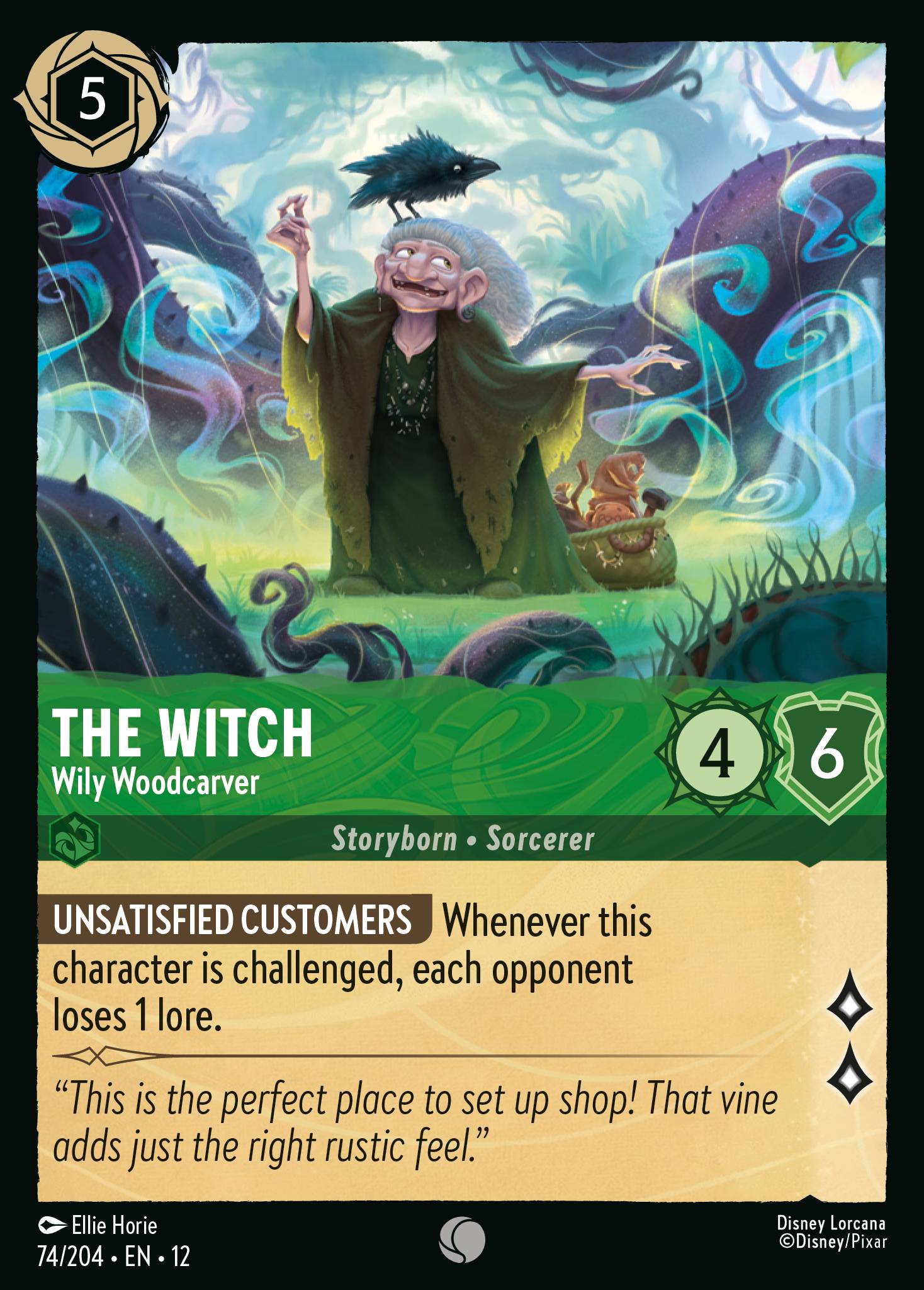 The Witch - Wily Woodcarver - Common Lorcana Card