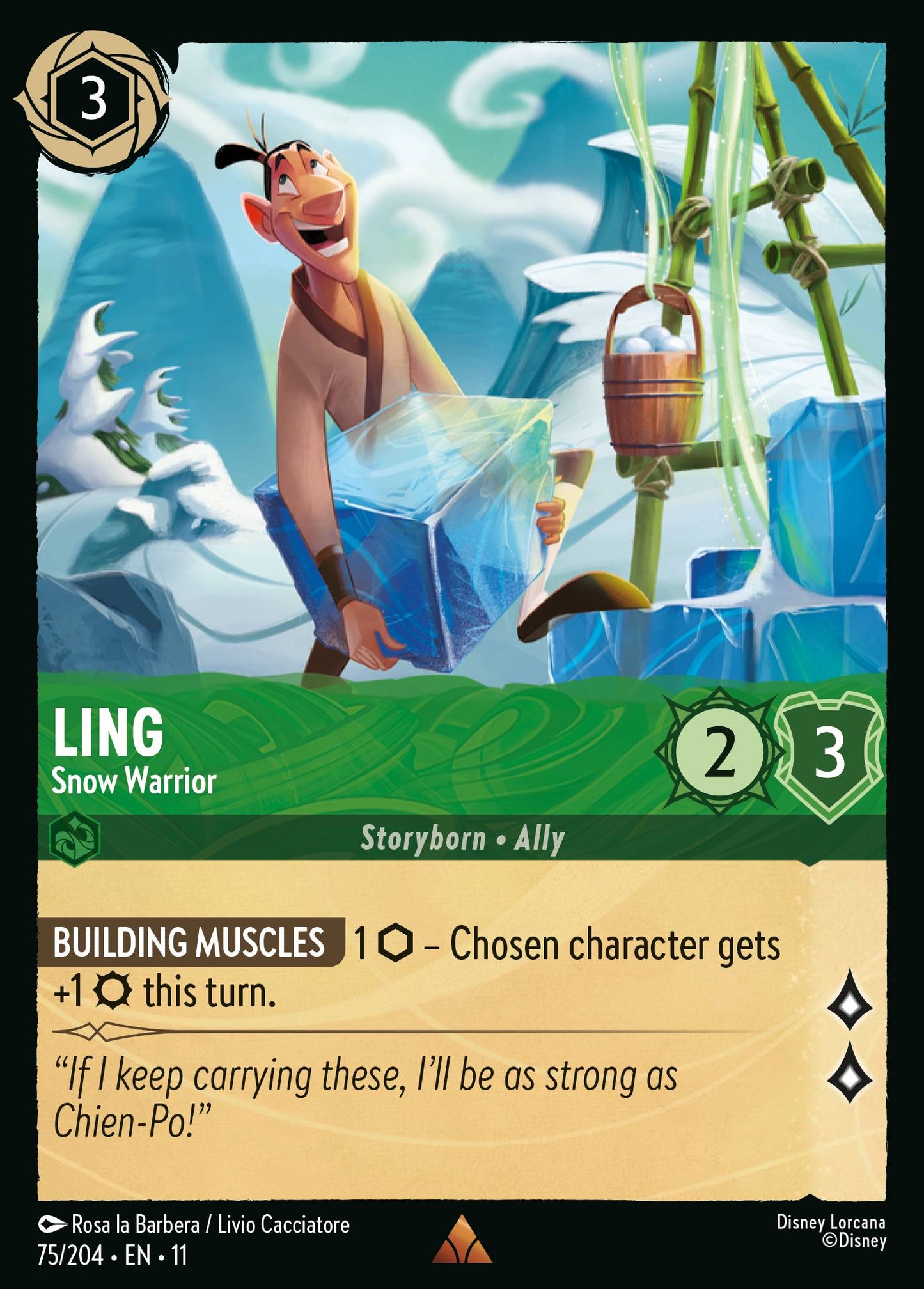 Ling - Snow Warrior - Rare Lorcana Card
