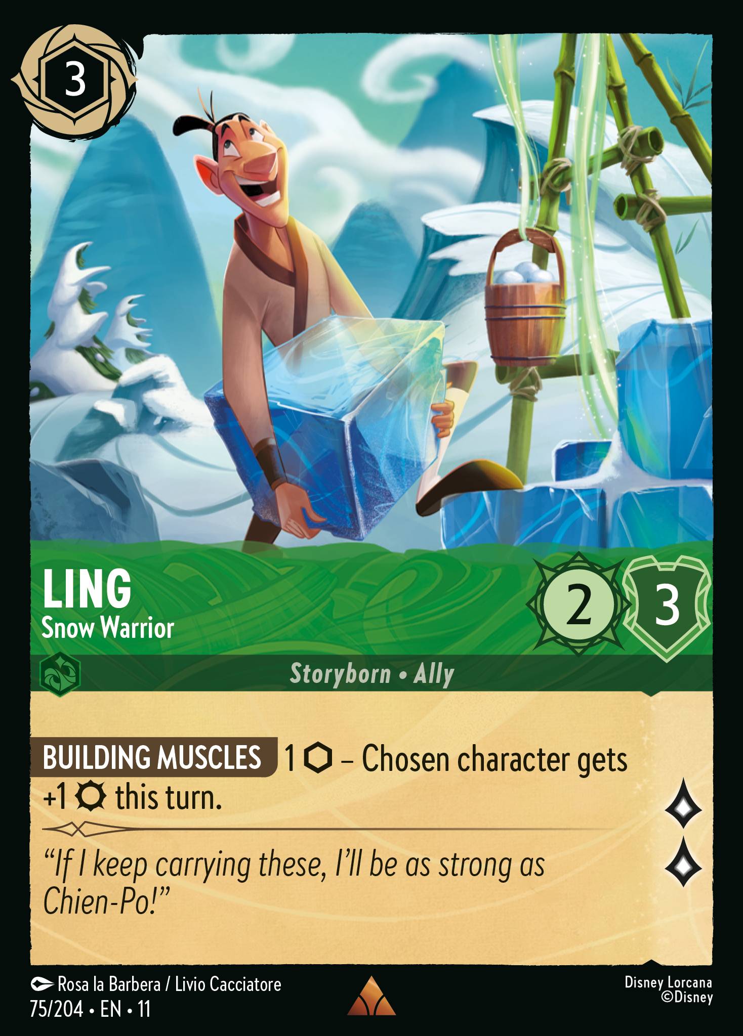Ling - Snow Warrior - Rare Lorcana Card