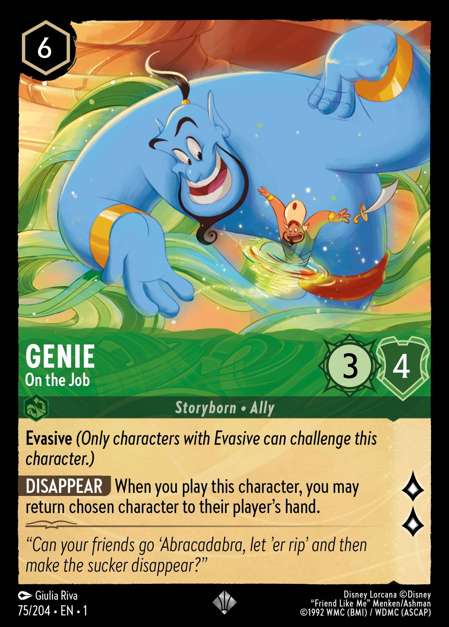 Genie - On the Job - Super Rare Lorcana Card