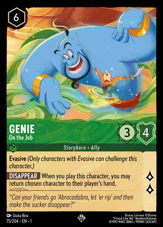 Genie - On the Job - Super Rare Lorcana Card
