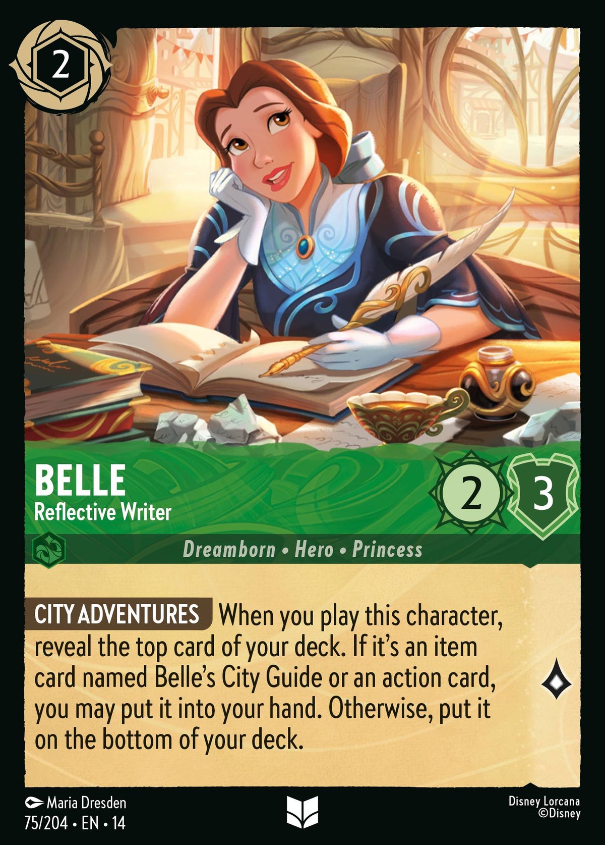 Belle - Reflective Writer - Uncommon Lorcana Card