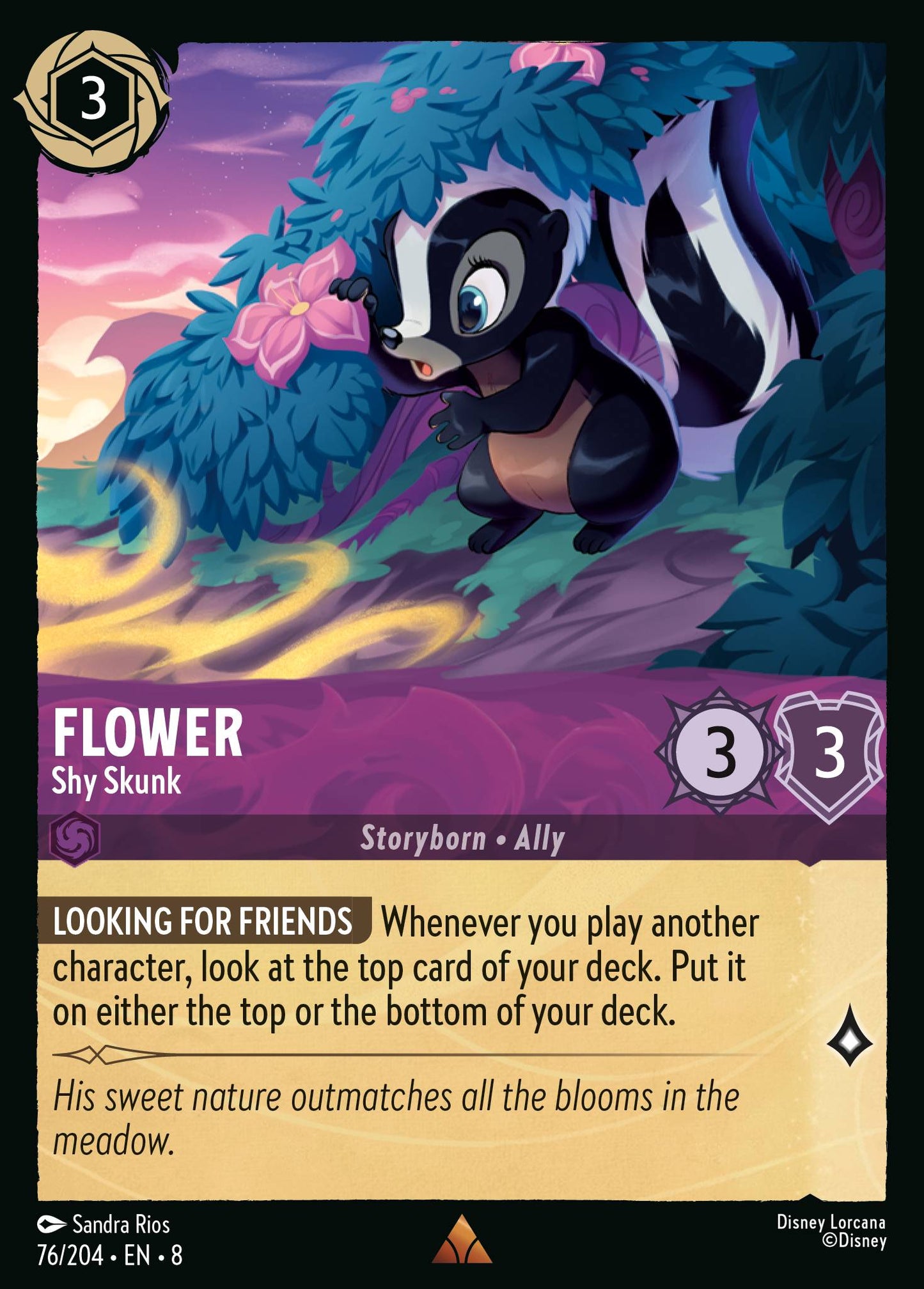 Flower - Shy Skunk - Rare Lorcana Card