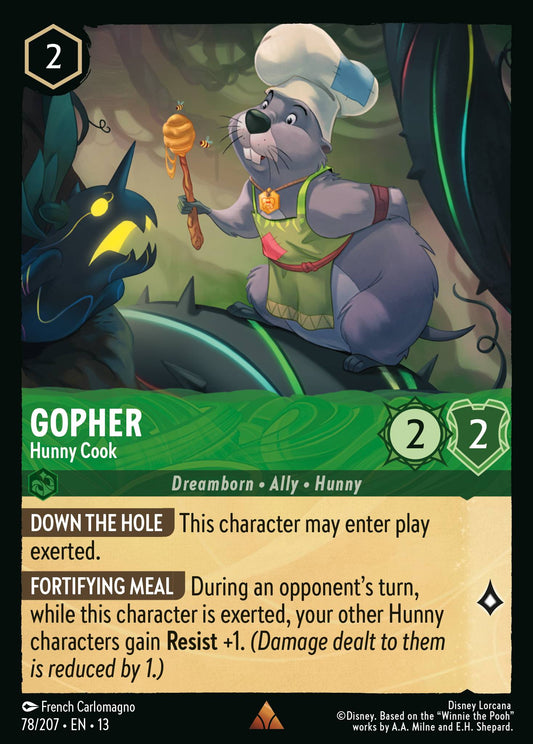 Gopher - Hunny Cook - Rare Lorcana Card