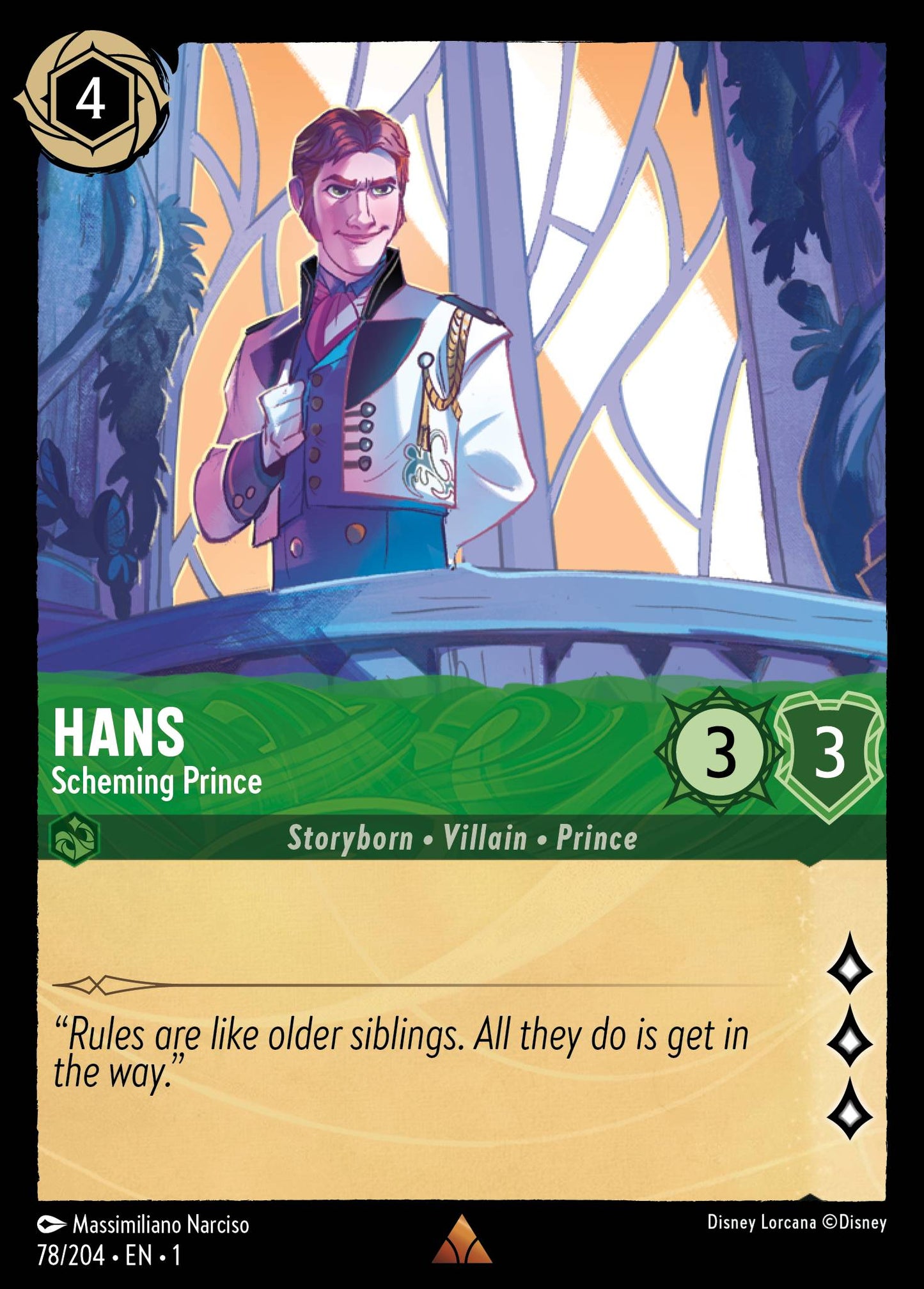 Hans - Scheming Prince - Rare Lorcana Card