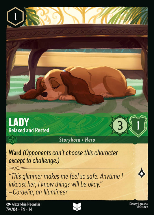 Lady - Relaxed and Rested - Uncommon Lorcana Card