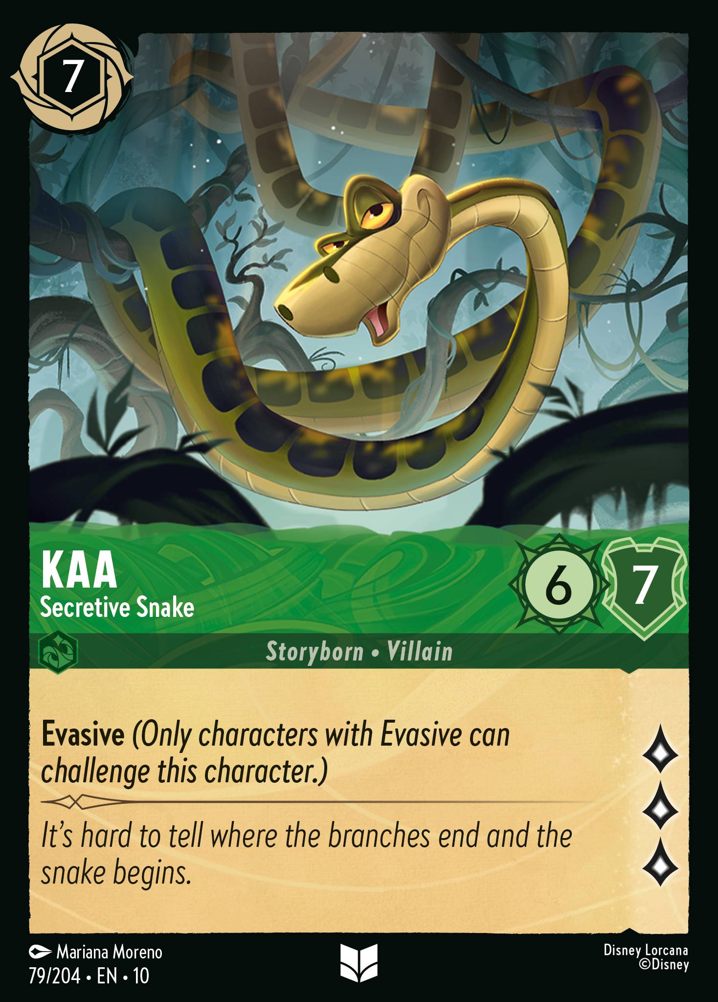 Kaa - Secretive Snake - Uncommon Lorcana Card