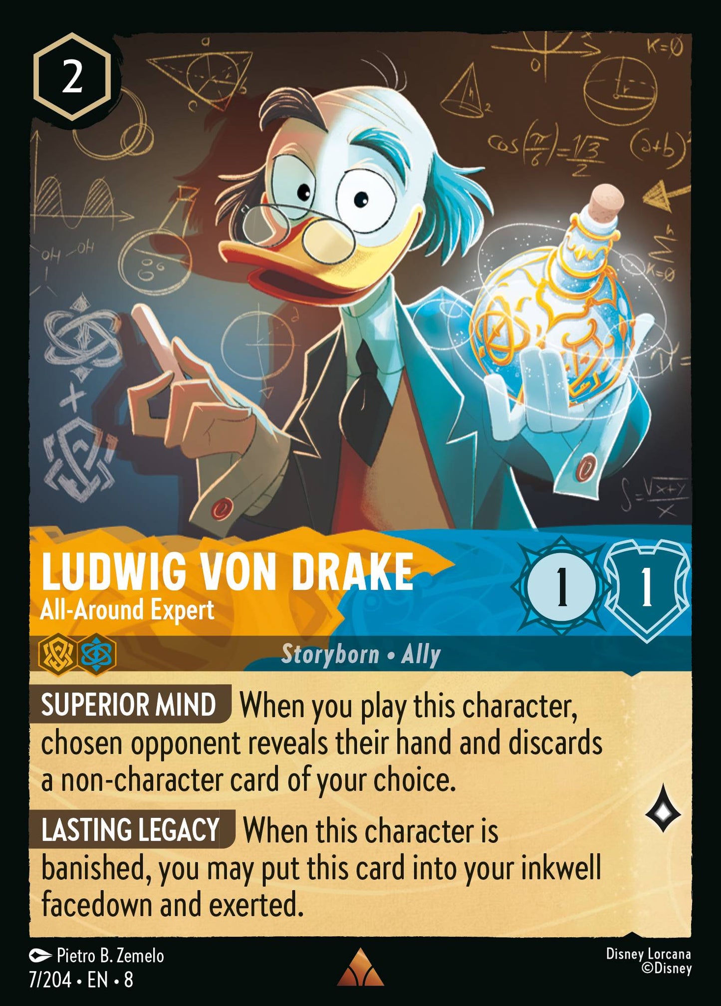 Ludwig Von Drake - All-Around Expert - Rare Lorcana Card
