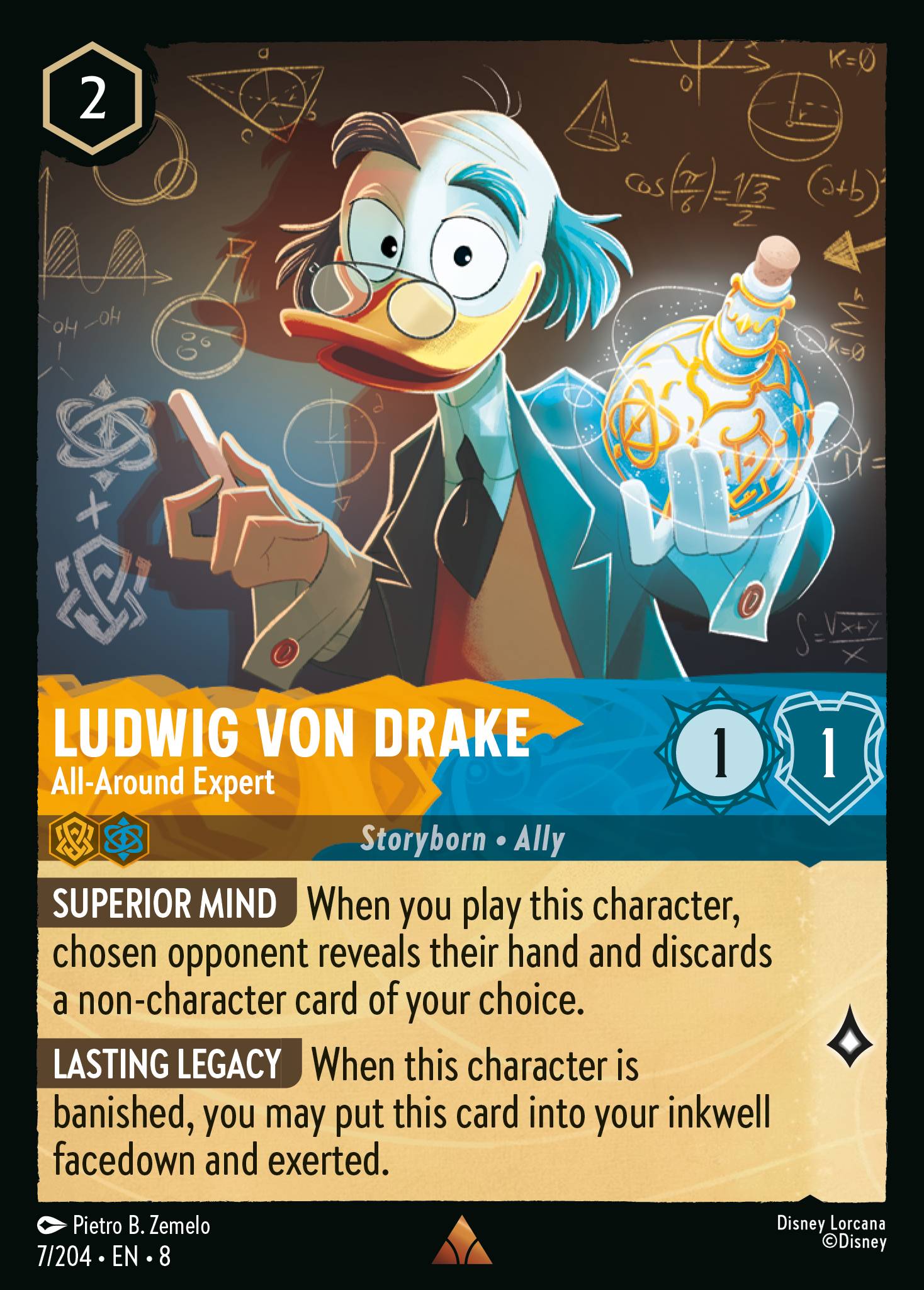 Ludwig Von Drake - All-Around Expert - Rare Lorcana Card